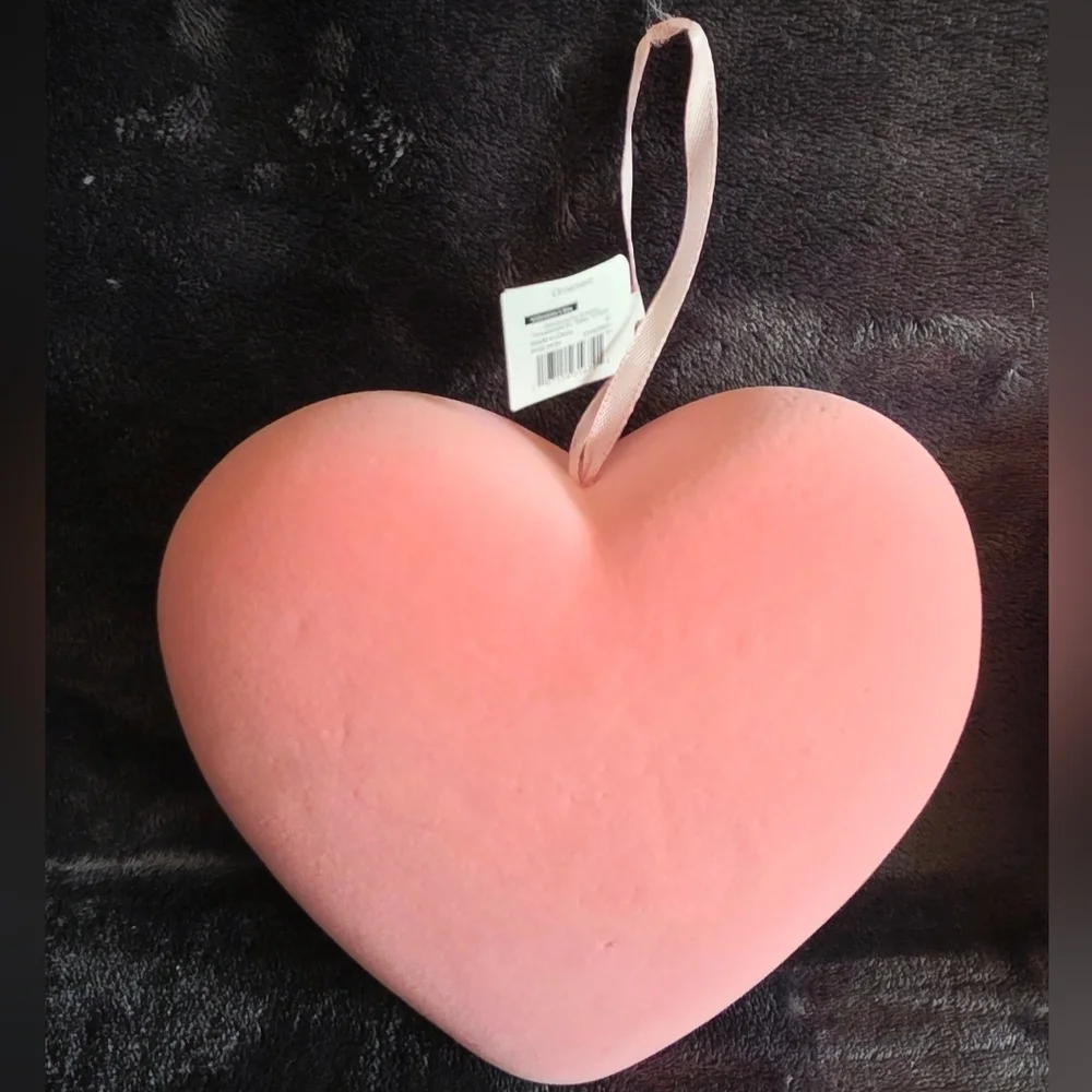 New pink Flocked Hanging Heart lot of 2, Valentine's Day indoor decor,  6' tall